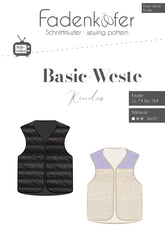 Papierschnittmuster Basic Weste Kinder Fadenkäfer